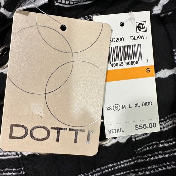 Dotti Women Size S Black White Striped Swim Bathing Suit Cover Up Dress NWT NEW - Picture 7 of 7
